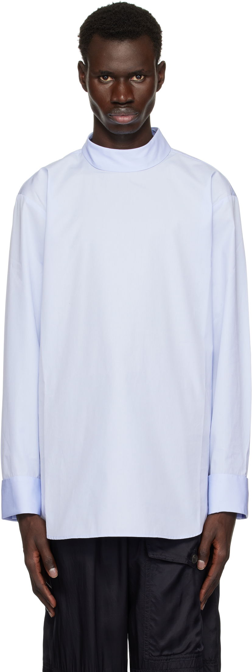 Skjorte Dries Van Noten Dries Van Noten Turtleneck Shirt Blå | 251-020704-1466