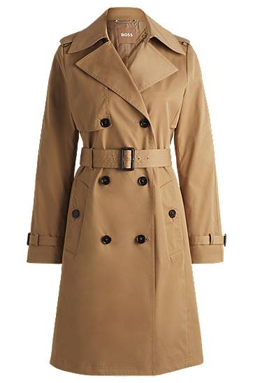 Trenchcoat BOSS Double-Breasted Trench Coat with Belt Beige | 50489115, 0