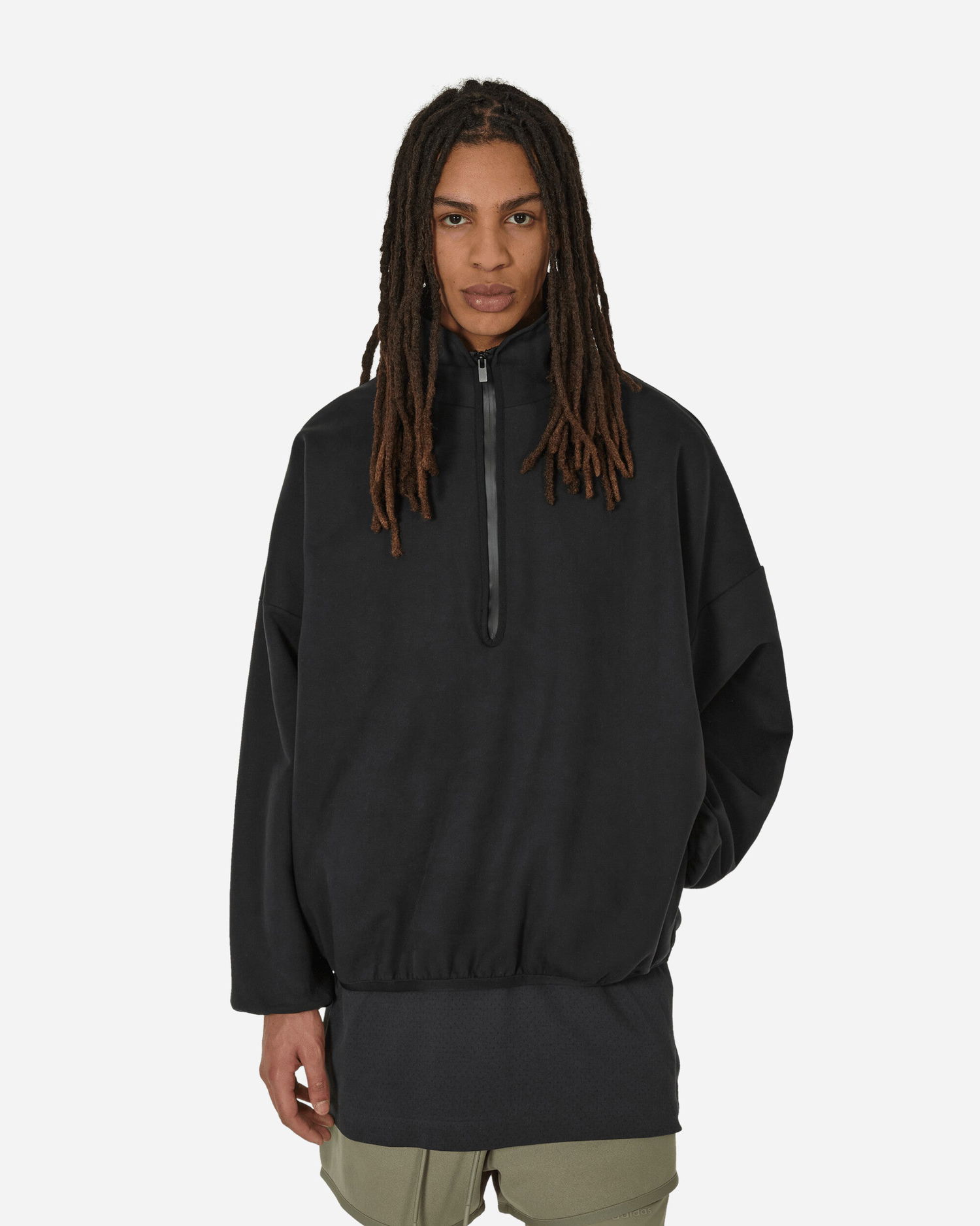 Sweatshirt adidas Originals Fear of God Athletics Suede Fleece Half-Zip Sweatshirt Black Sort | IS5318 001, 1