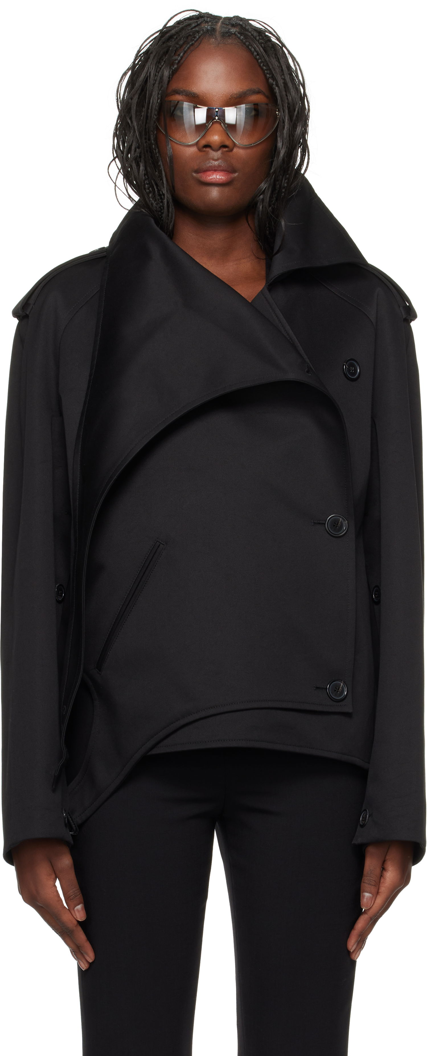 Jakke Courrèges Short Oblique Jacket Sort | 424CBL215CO0131, 0