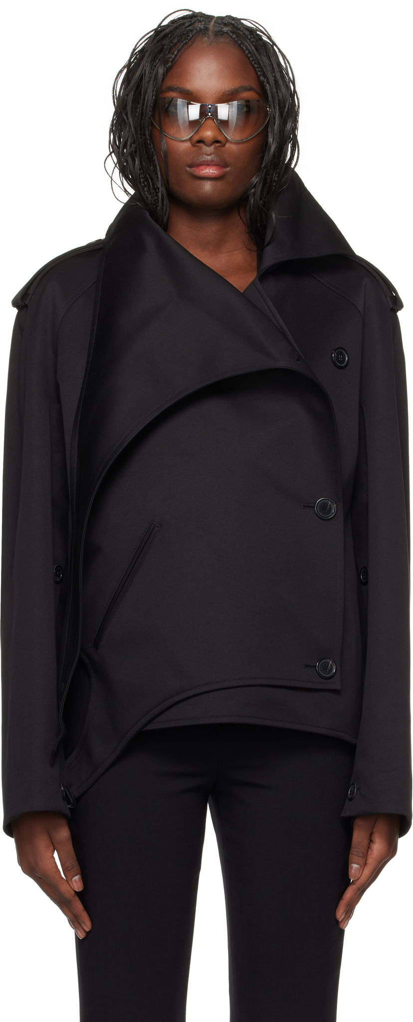 Jakke Courrèges Short Oblique Jacket Sort | 424CBL215CO0131
