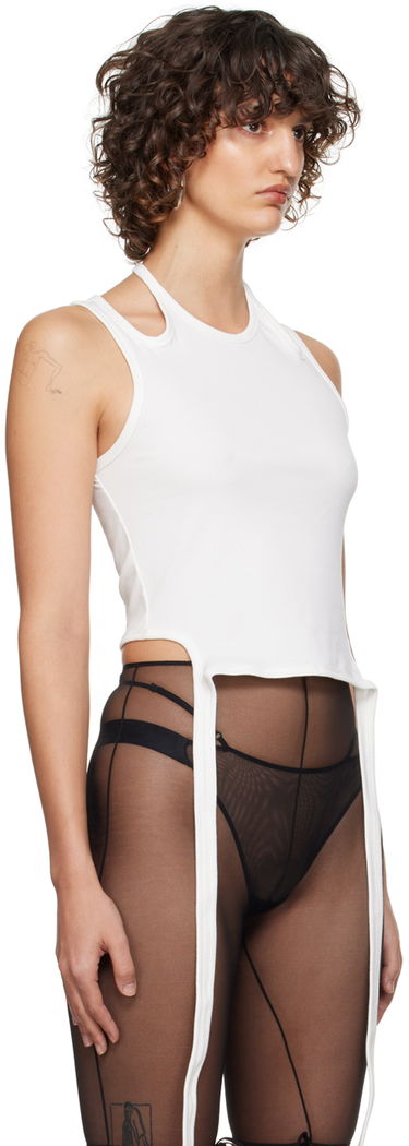 Tanktop Dion Lee Double Tie Crop Tank Top Hvid | A3398P21, 1