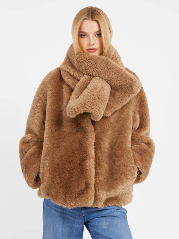 Jakke GUESS Faux Fur Brun | W3BL76WEYQ0, 0