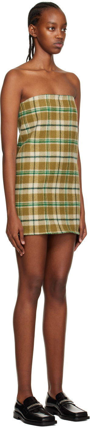 Kjole We11done We11done Plaid Strapless Mini Dress Brun | WD-OP3-22-219-W-KK, 1