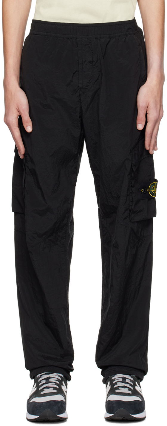 Tøj Stone Island Loose-Fit Cargo Pants Sort | 791531019