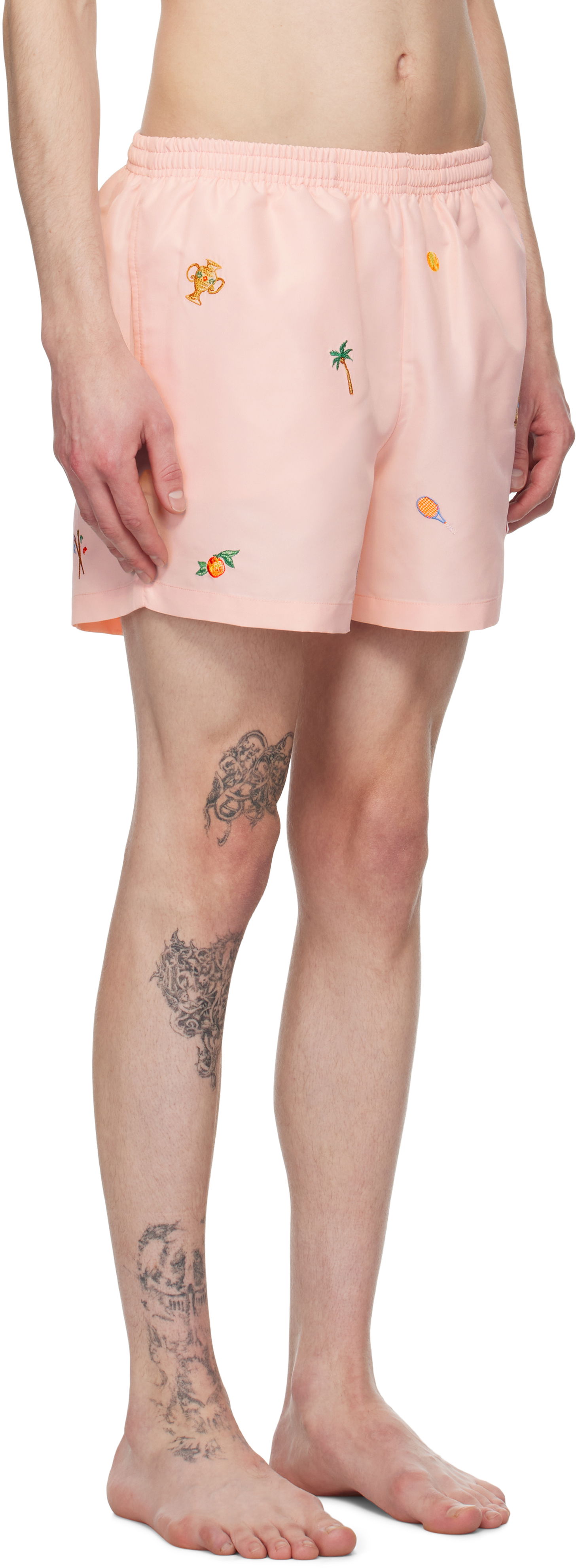 Badetøj Casablanca Casablanca Embroidered Motif Swim Shorts Lyserød | MPS25-TR-032-01, 1