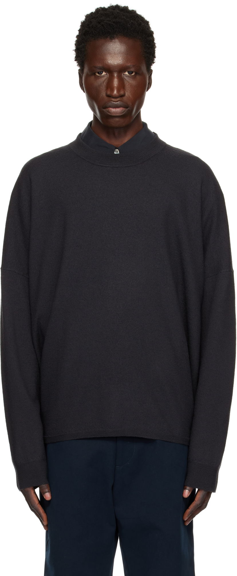 Sweater Studio Nicholson Studio Nicholson Scafell Knit Sweater Sort | SCAFELL SNM - 1294