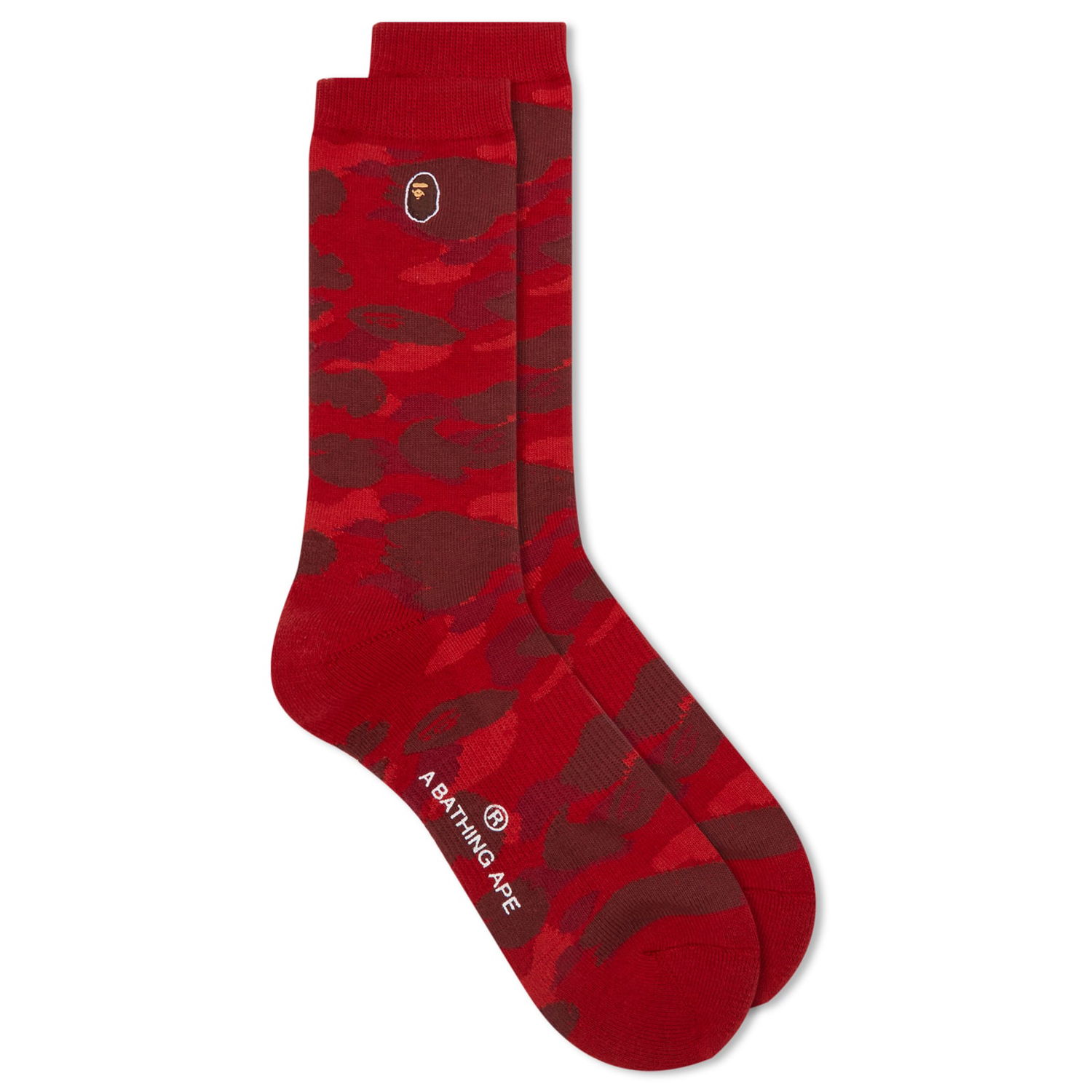 Sokker BAPE A Bathing Ape Colour Camo One Point Socks Rød | 001SOK301003M-RED, 0