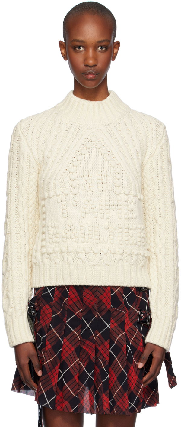 Sweater Jean Paul Gaultier Jean Paul Gaultier Aran Knit Sweater Hvid | 24/31-F-PL055-M080-64