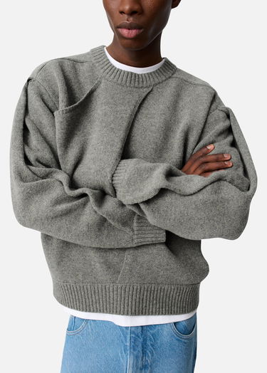 Sweater AXEL ARIGATO Paneled Knit Sweater Grå | A3401001, 8