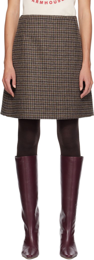 Nederdel Max Mara Weekend Max Mara Vata Houndstooth Miniskirt Brun | 2525106072600, 0