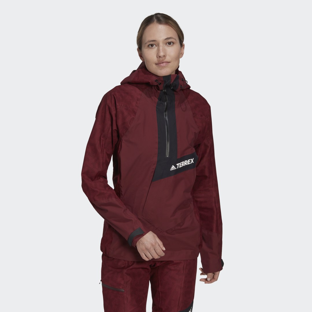Vindjakke adidas Performance Terrex Techrock Primeknit RAIN.RDY Windbreaker Bourgogne | HE2295, 0