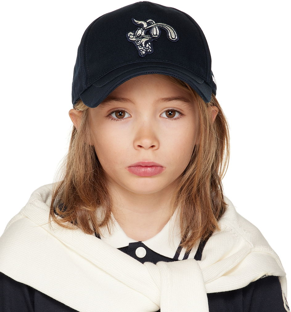 Kasket Moncler Moncler Enfant Embroidered Baseball Cap Mørkeblå | 954 3B00012 0U082, 0