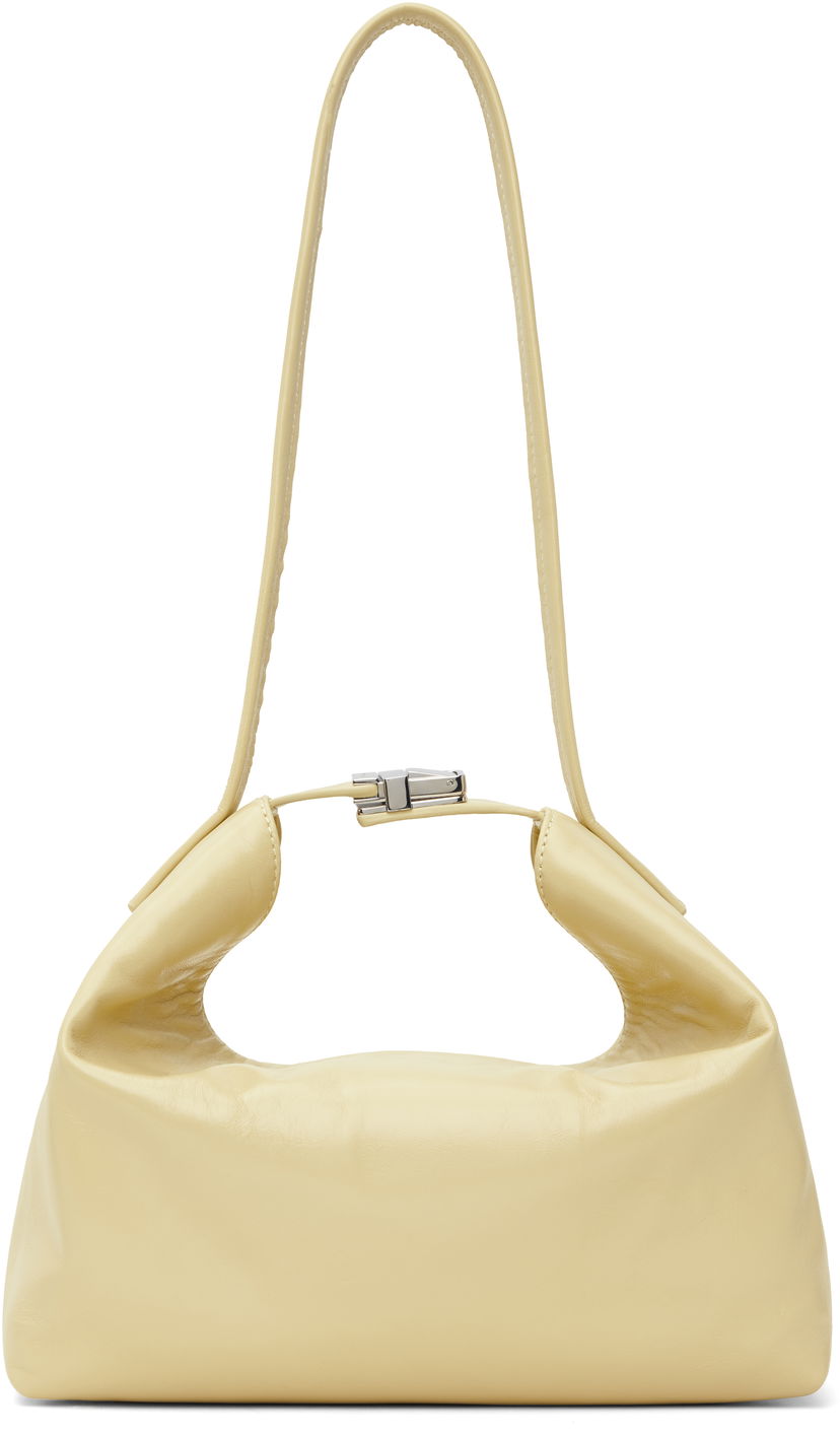 Håndtaske BY FAR Bea Creased Leather Shoulder Bag Beige | MWBSB052LL002BG032PL
