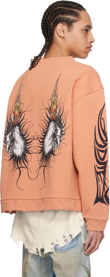 Sweatshirt Who Decides War Who Decides War Nefarious Winged Crewneck Sweater Orange | 1110390004SS25, 2
