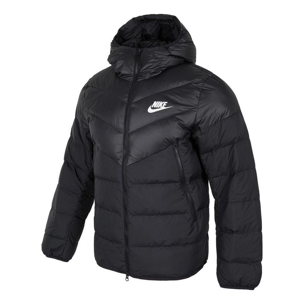 Puffer jakke Nike Hooded Puffer Jacket Sort | DV0754-010, 0