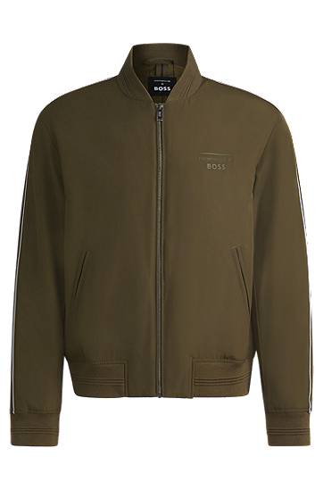 Bomberjakke BOSS Porsche x BOSS Canvas Jacket with Stripes Grøn | 50532471, 0
