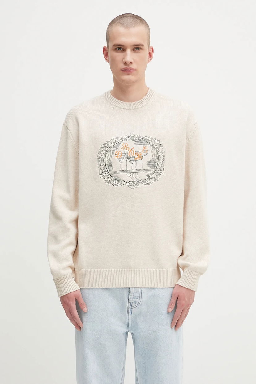 Sweater Drôle de Monsieur Drôle de Monsieur La Maille Plateau Knit Sweater Beige | H.PO190.WO023