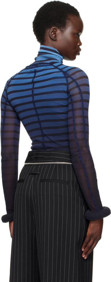 Sweater Jean Paul Gaultier Jean Paul Gaultier 'The 3D Striped' Turtleneck Top Blå | 25/33-F-TO235-T575-005956, 2