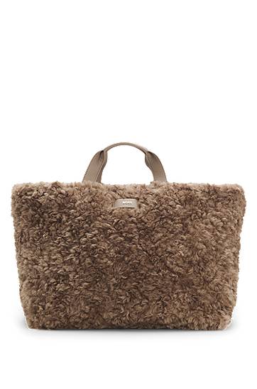 Mulepose BOSS Sherpa Tote Bag with Logo Straps Brun | 50552479, 0