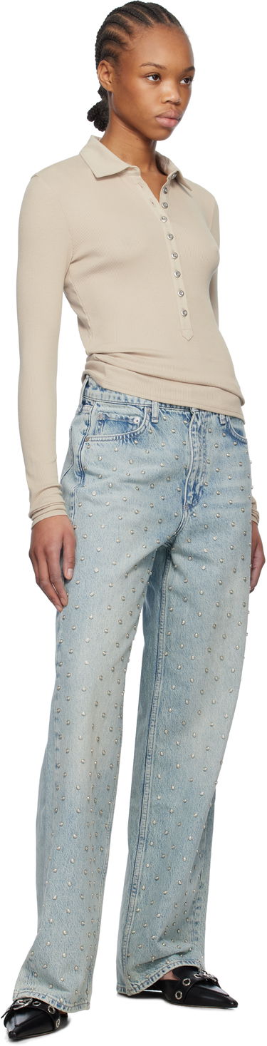 Polo skjorte rag & bone rag & bone Essential Rib Button Polo Beige | WCC24HP021CA21, 3