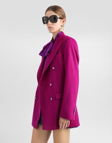 Jakke Dolce & Gabbana Dolce & Gabbana Oversize Double-breasted Cashmere Jacket Lilla | F29GUTFU2AXF0321, 3