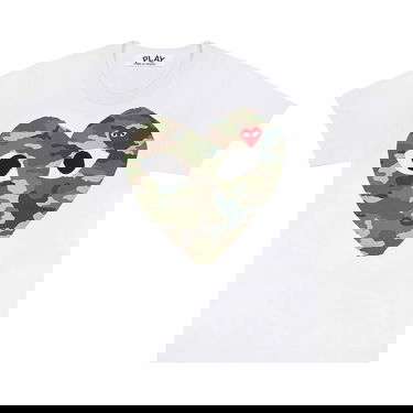 T-shirt Comme des Garçons PLAY Camouflage Heart T-Shirt Hvid | AZ T242 051 1, 1