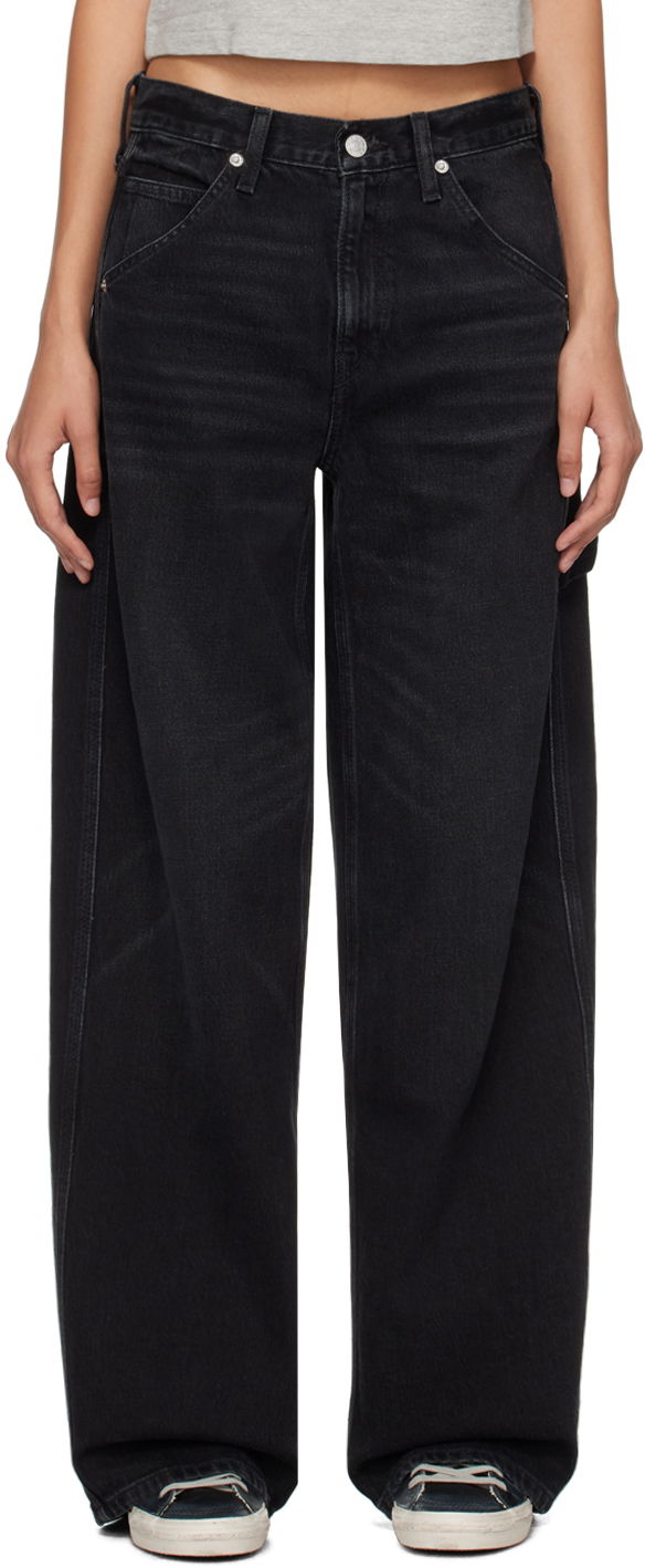Jeans RE/DONE Wide Painter Jeans Sort | 166-03WCARPJN