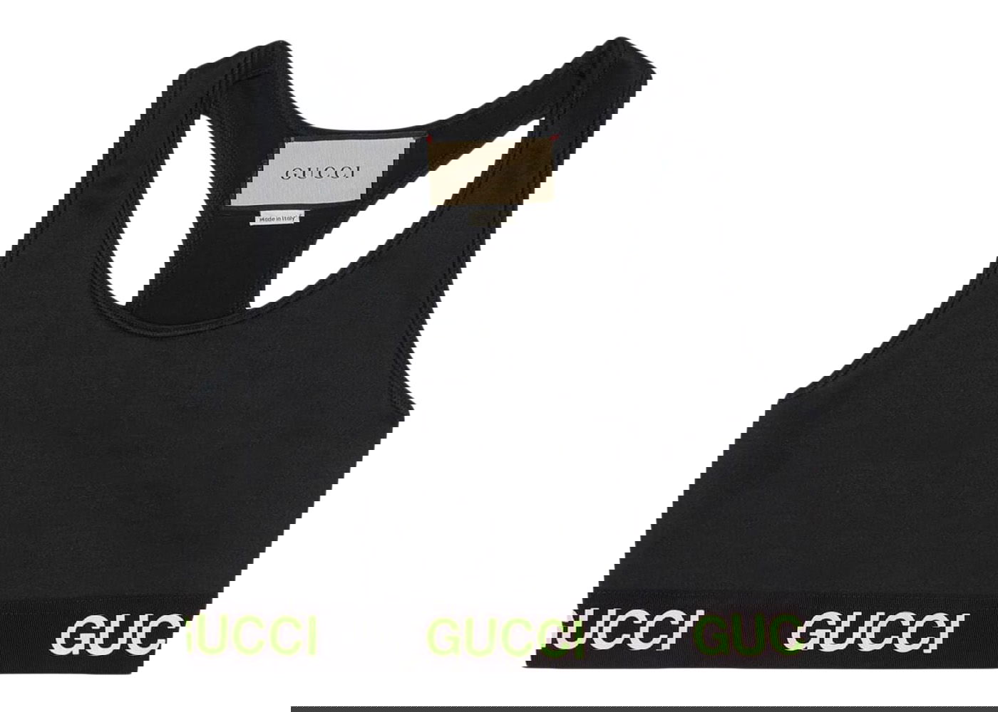 Crop top Gucci Logo Jacquard Crop Top Black Yellow Sort | 693086 XJDS5 1131, 0