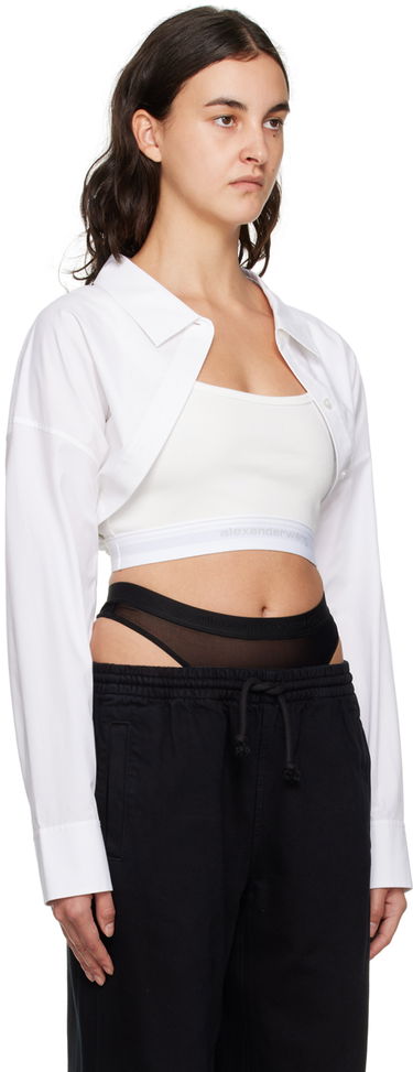 Skjorte Alexander Wang Alexander Wang Layered Cropped Shirt Hvid | 4WC4231417, 1