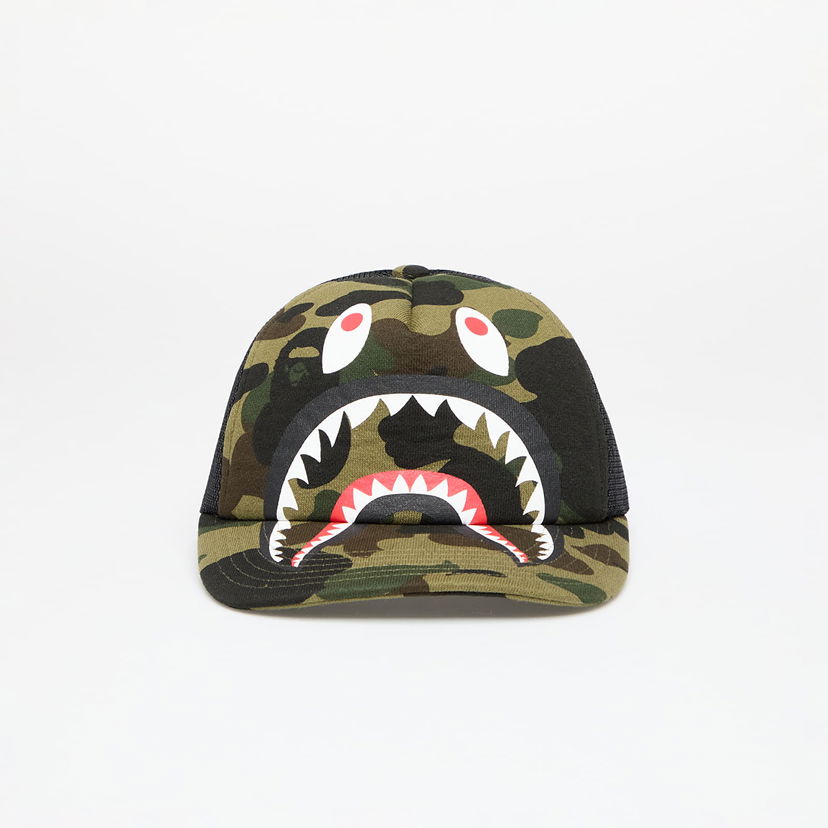 Kasket BAPE A BATHING APE 1st Camo Shark Mesh Cap Grøn | 001CPK701008M GRN