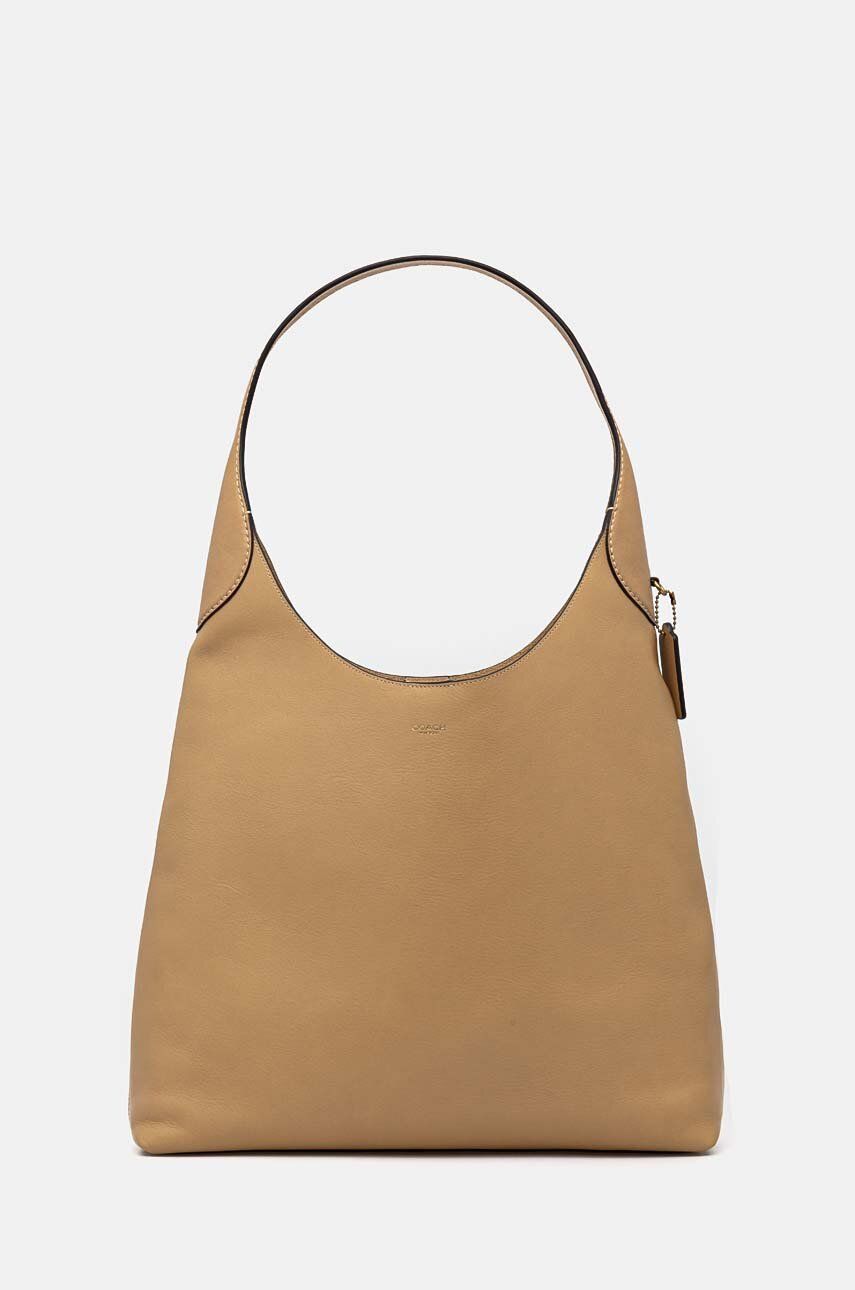 Håndtaske Coach Leather Handbag Beige | CU044, 0