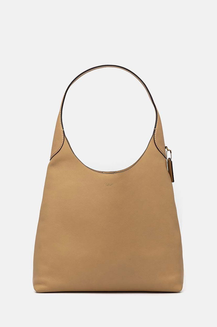 Håndtaske Coach Leather Handbag Beige | CU044