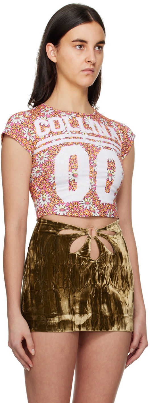 Crop top Collina Strada Collina Strada Floral Print Cropped T-Shirt Lyserød | XX3236 DEADSTOCK JERSEY, 1