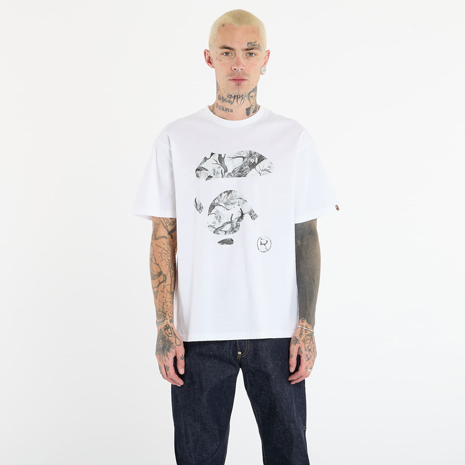 T-shirt BAPE Tree Edge Camo Ape Face T-Shirt XXL Hvid | 001TEL801032MWH1, 0