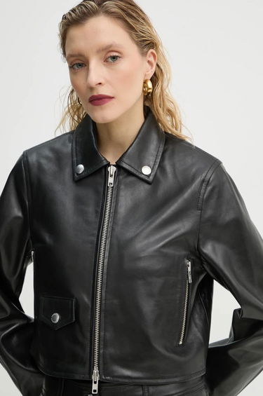 Jakke STAND STUDIO Stand Studio Brooke Cropped Leather Jacket Sort | 66384.7750, 3