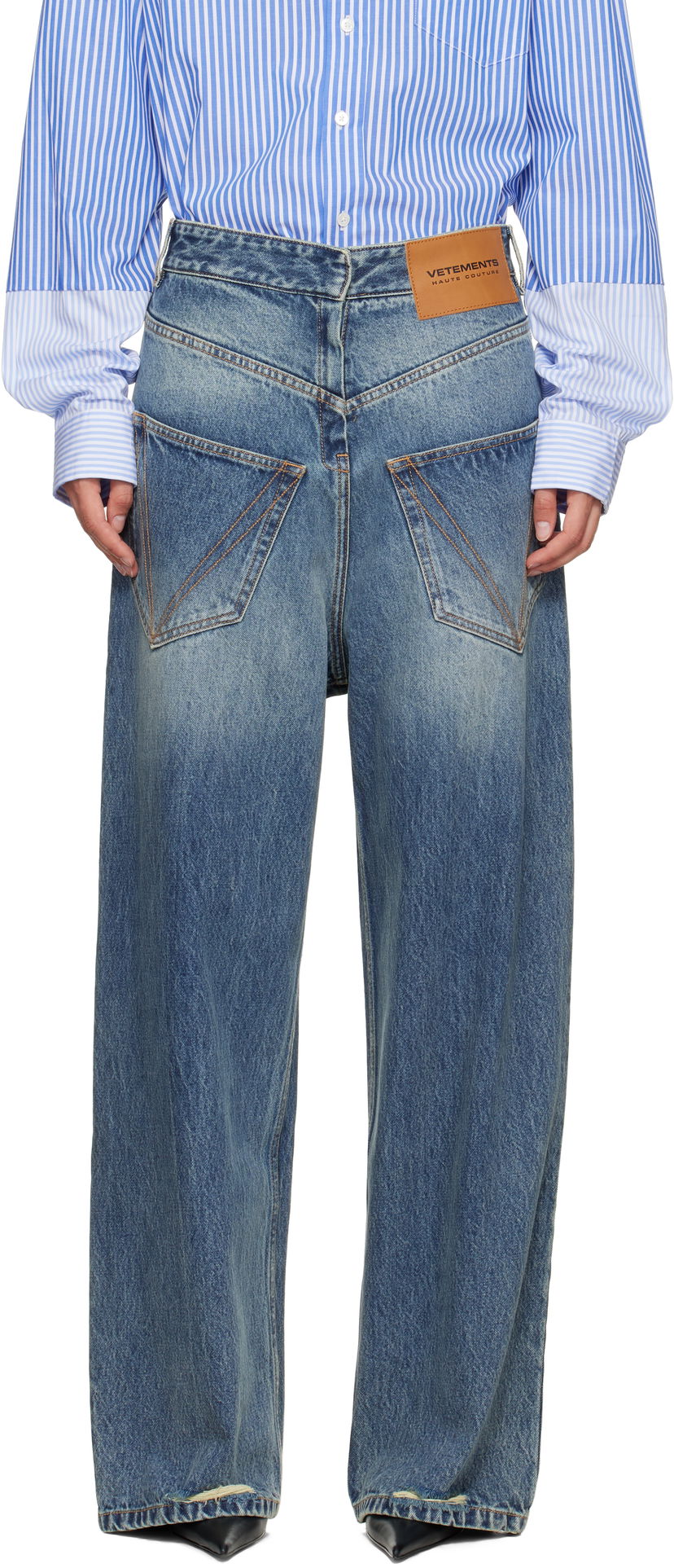 Jeans VETEMENTS Vetements Back To Front Jeans Blå | MH76DP021YB