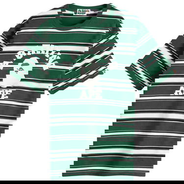 T-shirt BAPE A Bathing Ape College Stripe Tee, Size L Grøn | 001CSL301006M-GRN, 1