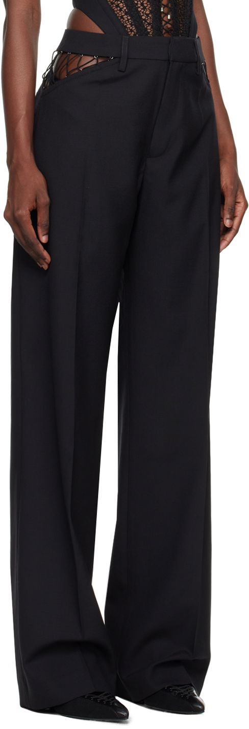 Bukser Dion Lee Picot Detail High-Waisted Trousers Sort | C2151P23, 1