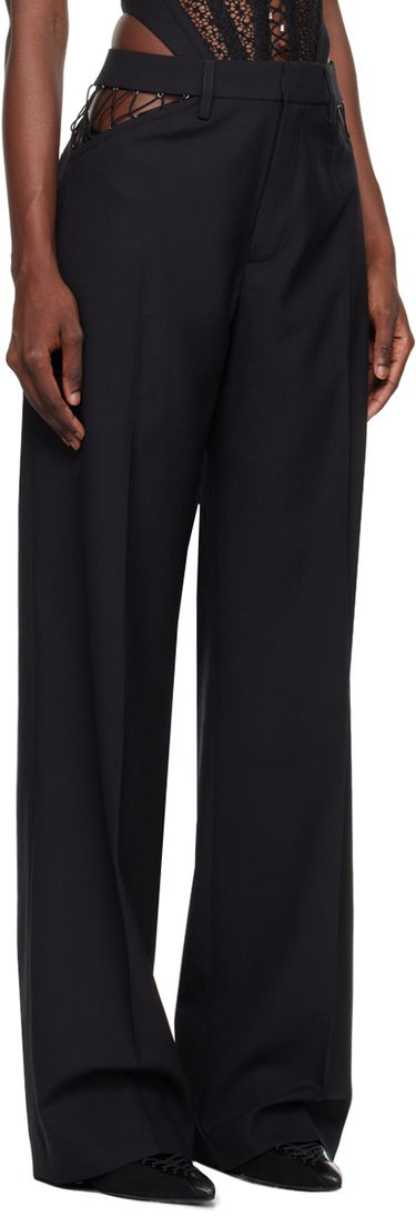 Bukser Dion Lee Picot Detail High-Waisted Trousers Sort | C2151P23, 1