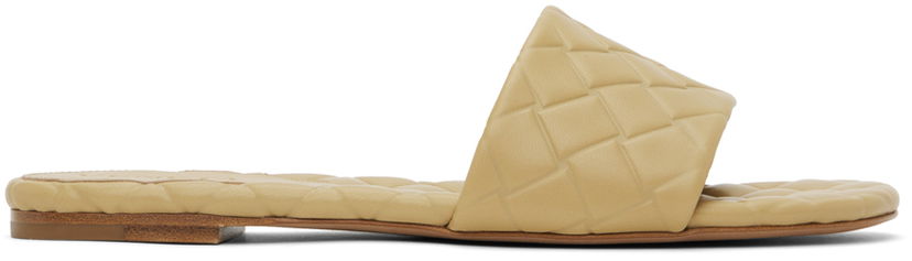 Kjole Bottega Veneta Bottega Veneta Amy Quilted Leather Slide Sandals Beige | 778163 V3RS0