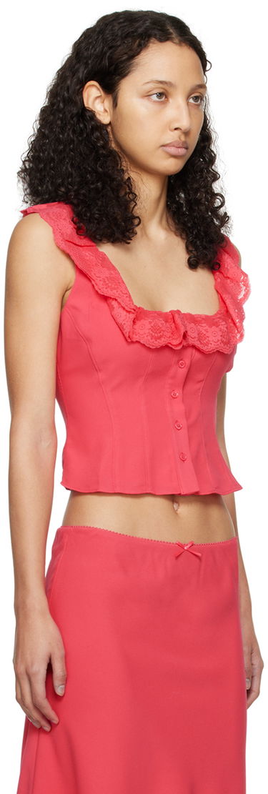 Tanktop GUIZIO Guizio Paloma Lace Trim Top Lyserød | R24108W016, 1
