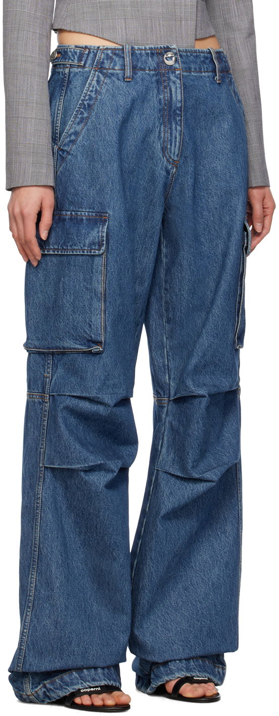 Cargo bukser Coperni Coperni Wide Leg Cargo Denim Pants Blå | COPP40252, 1