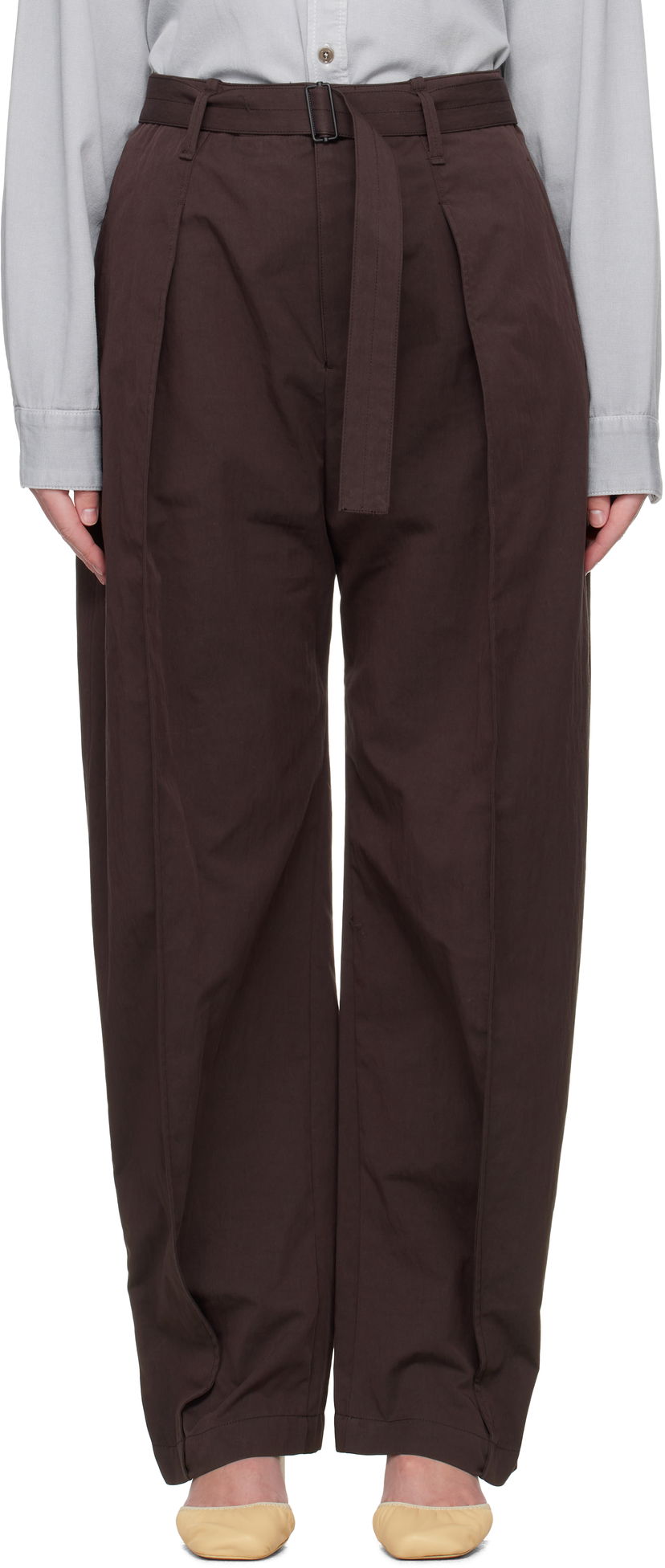 Bukser LEMAIRE Lemaire Belted Volume Trousers Brun | PA1177 LF1228