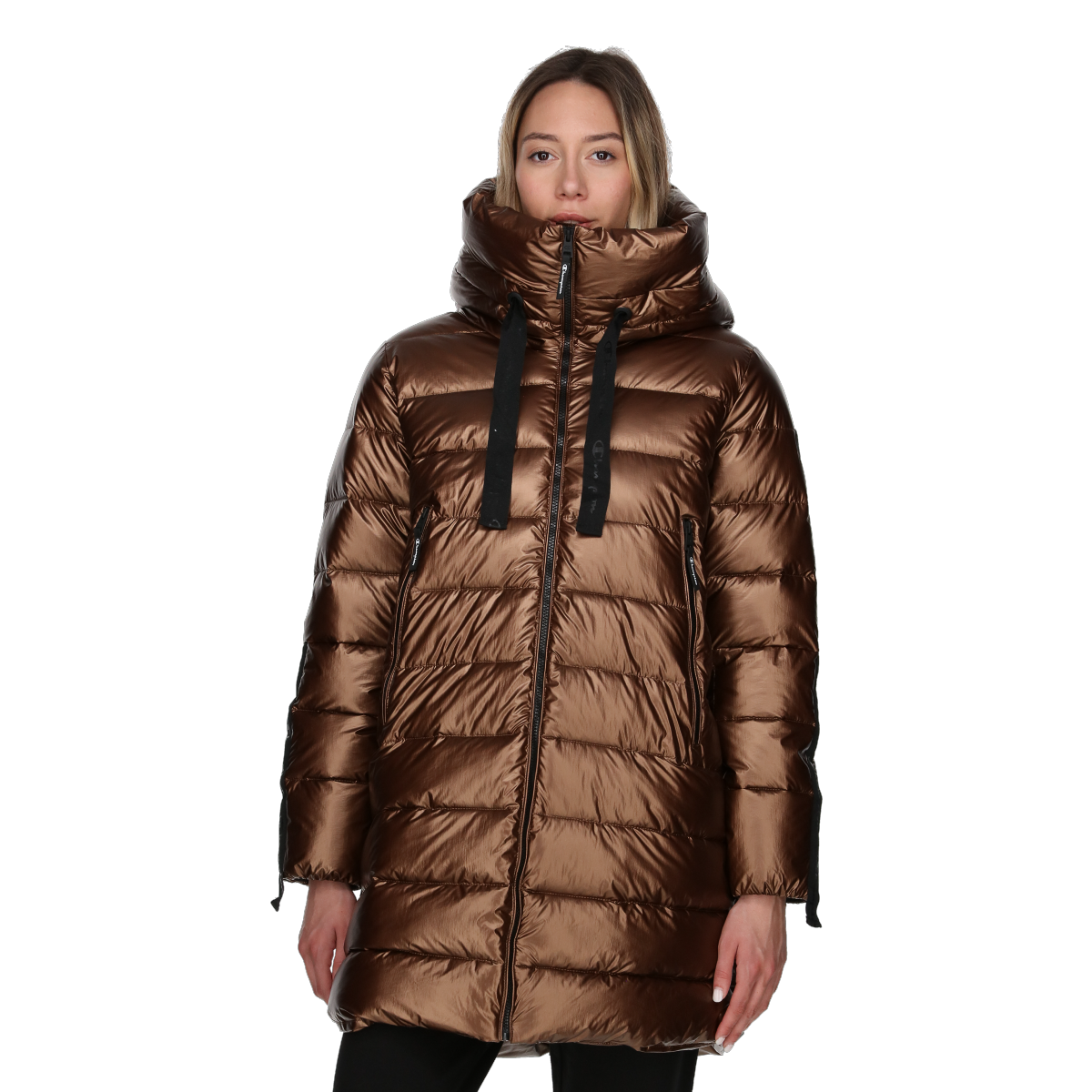 Puffer jakke Champion Shiny Mid-Length Puffer Jacket SANDRA Metalisk | CHA233F502-19, 0