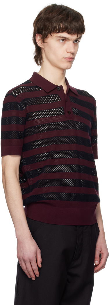 Polo skjorte Dries Van Noten Dries Van Noten Striped Knit Polo Bourgogne | 251-021214-1701, 1