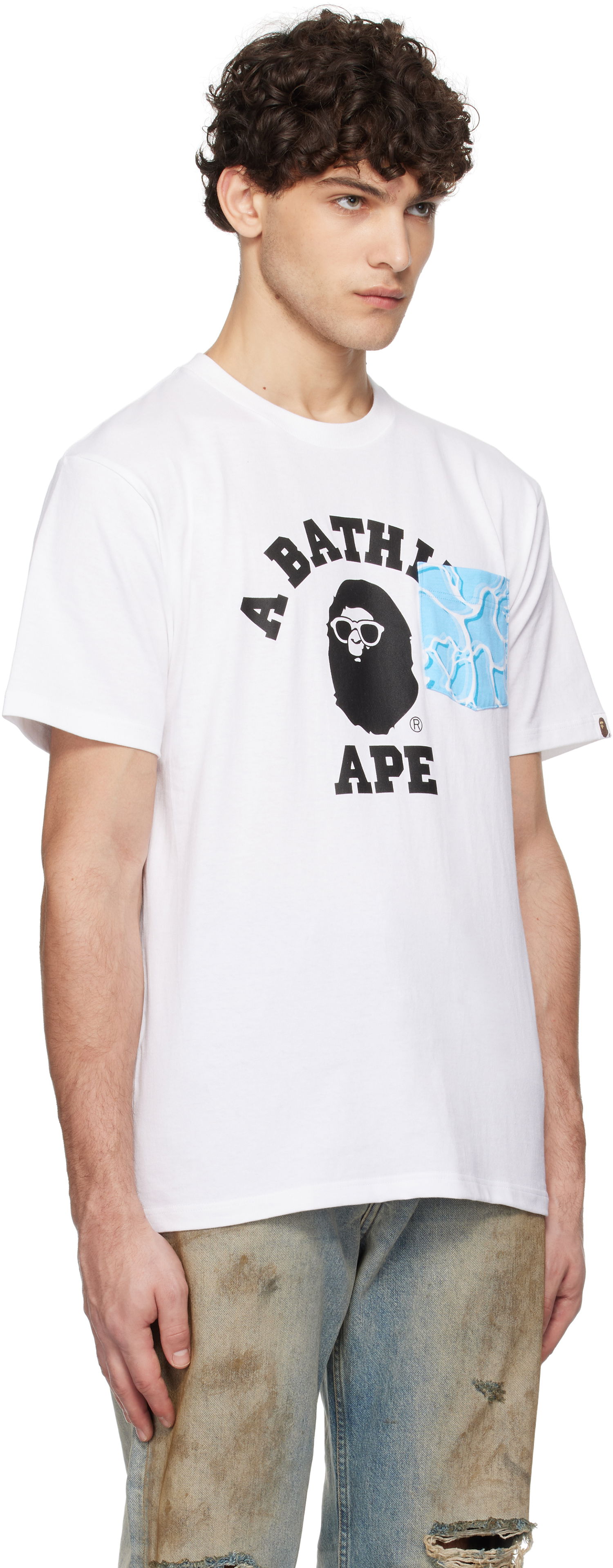 T-shirt BAPE Sea Surface Camo Pocket T-Shirt Hvid | 001CSK701001F, 1