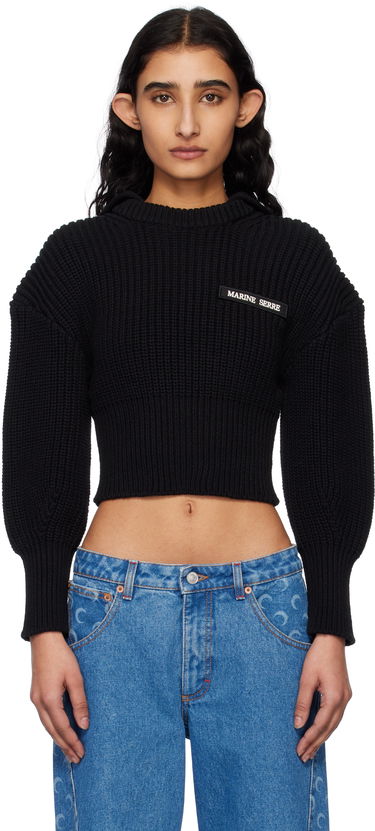 Sweater Marine Serre Marine Serre Half Cardigan Knit Sweater Sort | WTK027A CKNI0529, 0