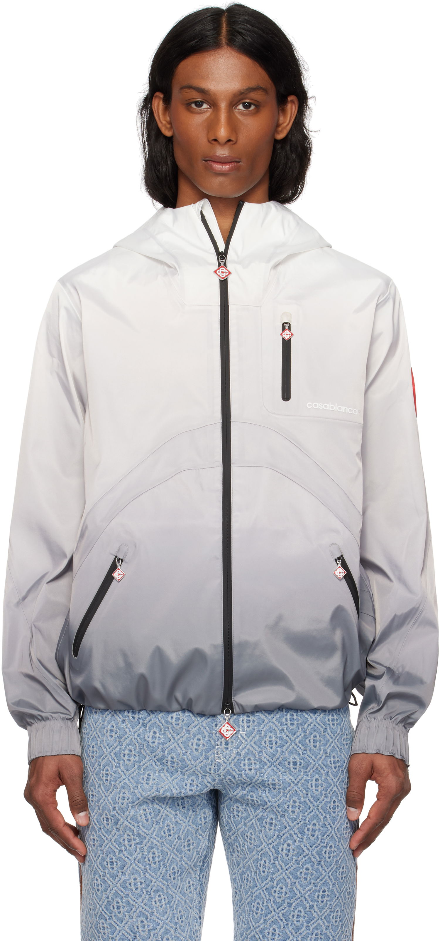 Vindjakke Casablanca Casablanca Gradient Rain Jacket Grå | MPS25-OT-159-01, 0