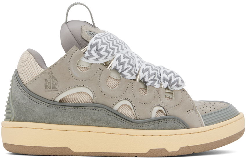 Sneakers og sko LANVIN Leather Curb Sneakers "Gray" Grå | FW-SKDK02-DRAG-A21, 0